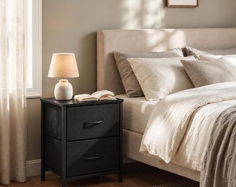 Modern Nightstands Set of 2, Matching Bedside Tables with Drawer Storage