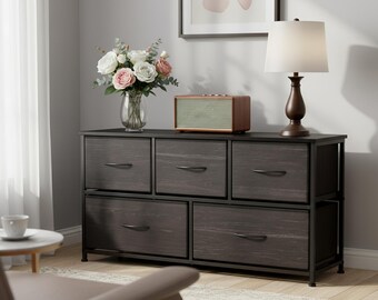 5 Drawer Storage Organizer - Vertical Space-Saving Chest for Bedrooms, Offices, and Nurseries
