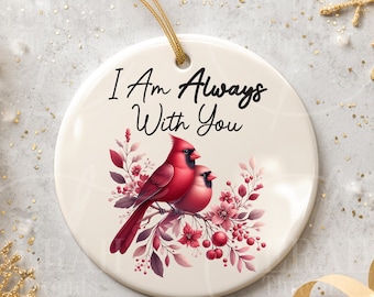 Personalized Cardinal Christmas Ornament, Memorial Keepsake