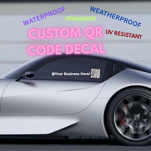 Gepersonaliseerde QR-codesticker voor autoruit – aangepaste website of sociale link | Marketingsticker kleine bedrijven | Scan Me-vinylsticker