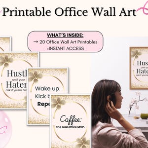 Funny Office Wall Art Prints: Witty Motivational Quotes (Digital Download)