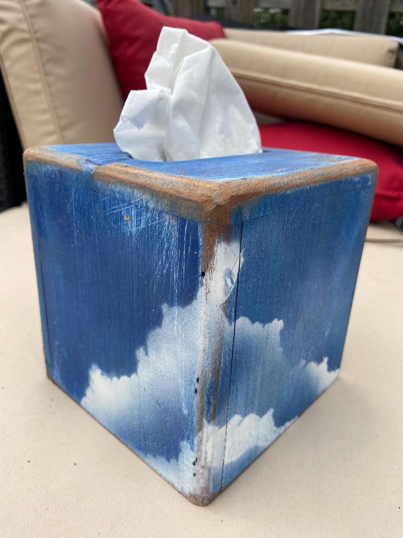 Rustic Tissue Box Cover – Repurposed Cherry Wood Dresser Drawer With ...