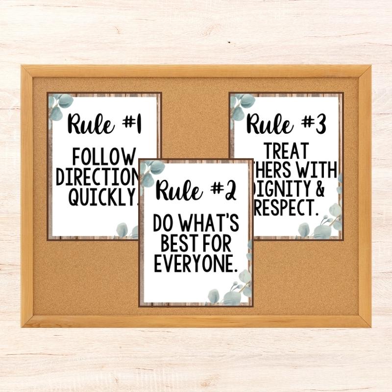 Printable Classroom Decor Rules Poster Editable Bulletin Board Set for ...