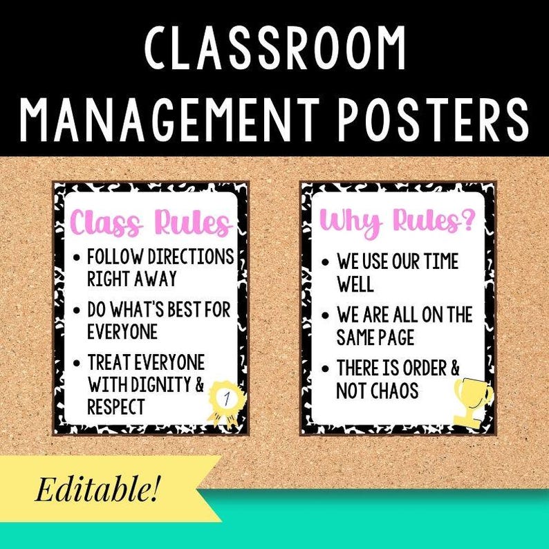 Why Rules Classroom Rules Poster Editable Procedures Sign for Middle School ...
