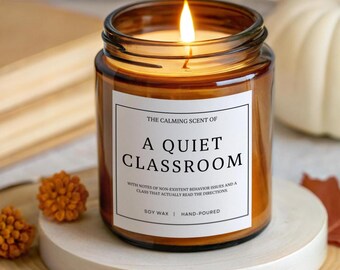 Teacher Candle Classroom Candle Funny Teacher Gift For Appreciation Gift Set For Office Desk Essential Oil Hand Poured Candle With Message