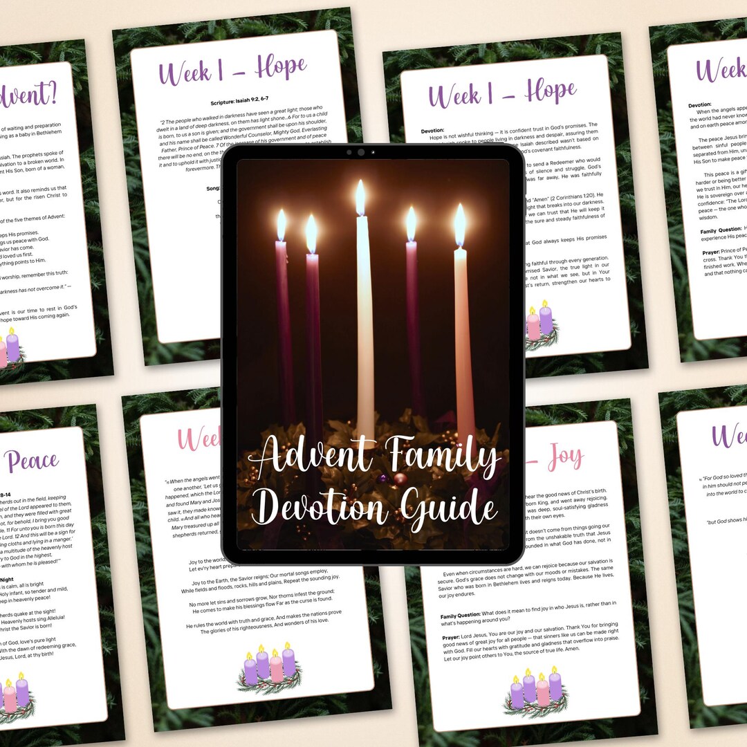 Advent Family Devotion Guide: Hope, Peace, Joy, Love (printable PDF) - Etsy