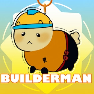 Roblox Builderman Bean keychain