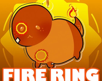 Roblox Let Him Go Fire Ring Bean Keychain