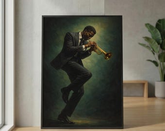 Vintage Jazz Afrocentric Wall Art _ Retro Music Poster