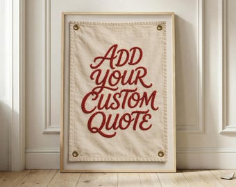 Personalized Quote Poster, Red Rope Typography Custom Text Wall Art Print