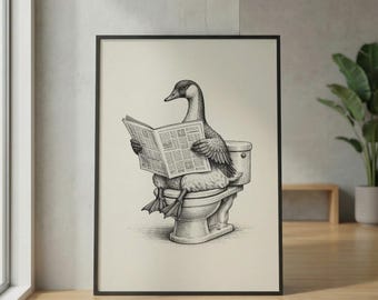 Silly Goose Dirty Martini Bathroom Poster_ Sage Green Wall Art