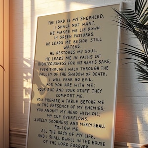 Psalm 23 Scripture Wall Art Bible Verse Poster for Christians ,scripture wall art, Christian wall decor, catholic gifts, bible verse.