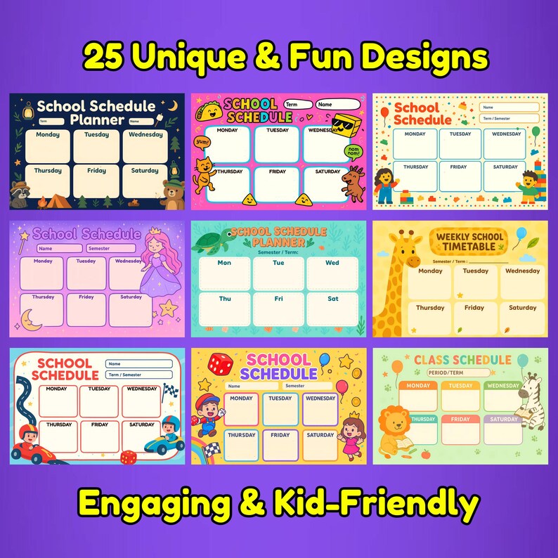 Weekly Schedule Printable | School Timetable Chart for Preschool ...