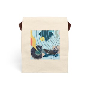 Stylish Canvas Lunch Bag, Eco-Friendly Tote, Beach Day Essential, Nature Inspired, Gift for Her, Back to School