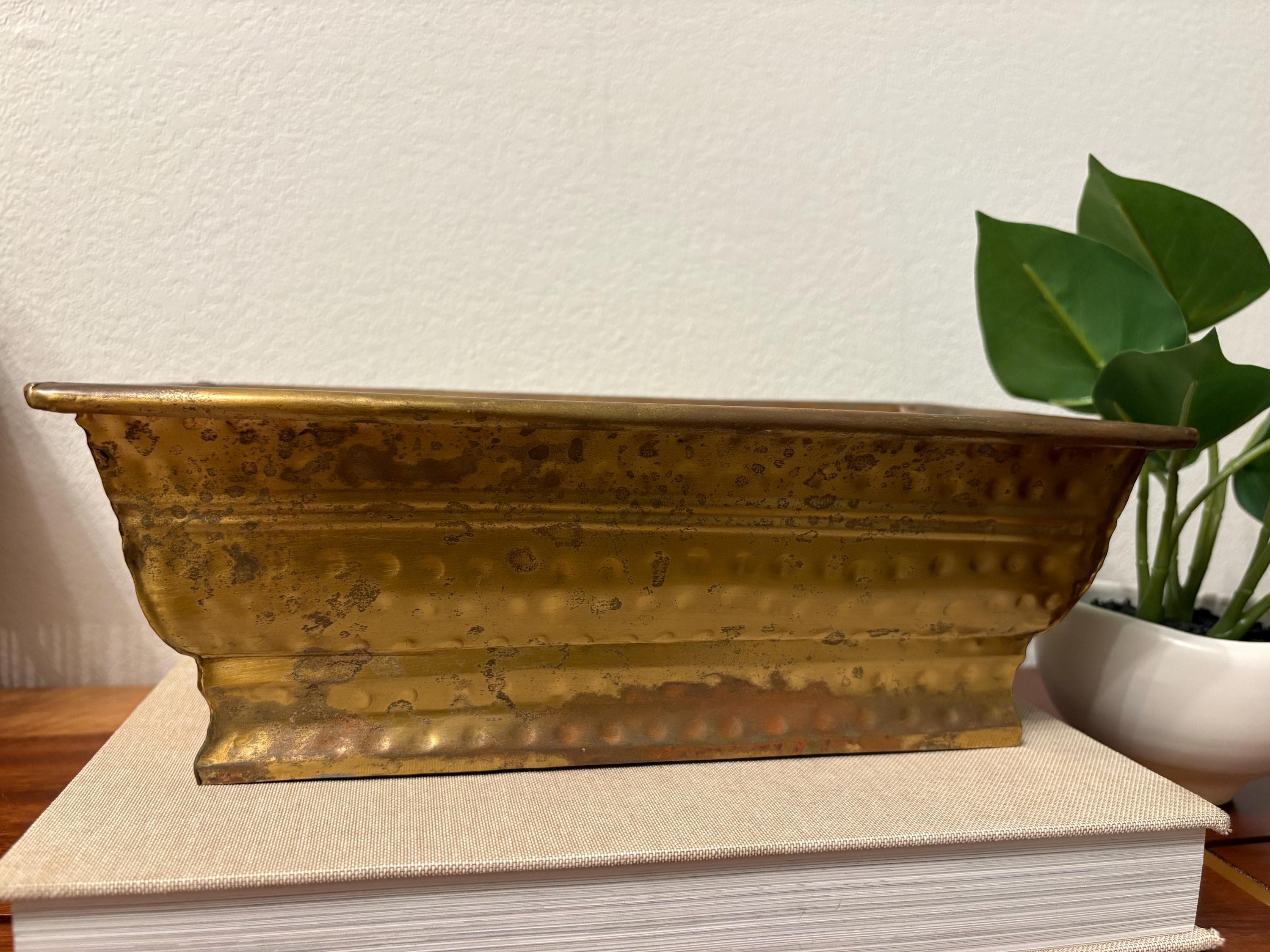 Vintage Brass Planter - Etsy