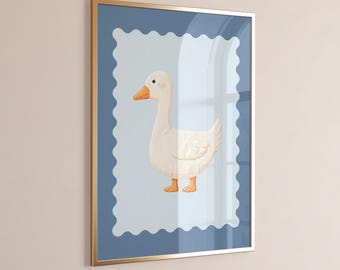Lámina infantil de Silly Goose: decoración infantil con animales (descarga digital)