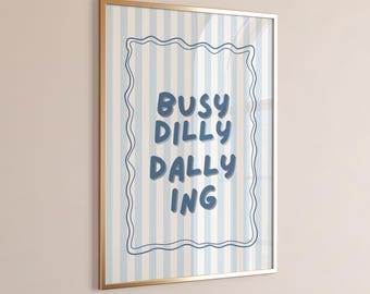 Lámina artística "Busy Dilly Dallying" - Decoración de dormitorio preppy (Descarga digital)