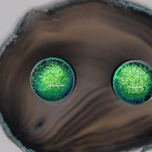 Gorilla Glass: Dichroic Plugs, Aqua - Double Flared 11mm (7/16&quot;)