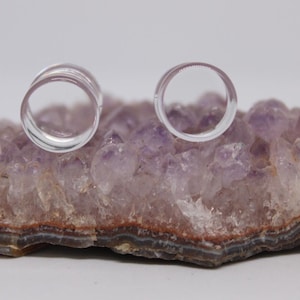 Gorilla Glass: Solid Plugs, Crystal - Double Flared 9mm (00G)