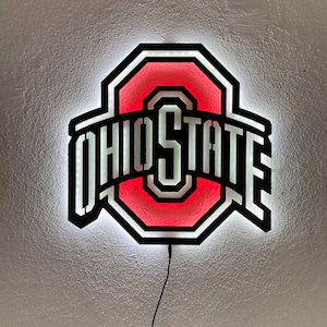 Led Light Up Football Team Logo | Sports Team Inspired Lighted Wall Art | Personalized College Style Decor | Man Cave or Game Room Light