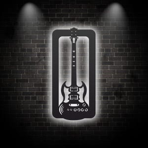 E-Gitarre LED-Schild, beleuchtete Musik Wandkunst für Studio Büro Schlafzimmer oder Spielzimmer, Musiker und Gitarrist Geschenkidee