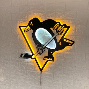Pittsburgh Penguins LED Sign, Lighted Wall Art, Man Cave Sports Gift