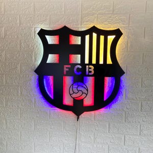 Barcelona LED Light Sign, Lighted Football Team Logo, Barca LED Wall Decor, Soccer Fan Gift, Man Cave Sign