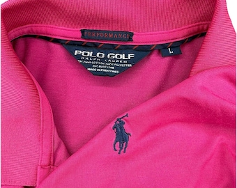 Vintage Polo Golf  Ralph Lauren Shirt Performance Pink Pony Large