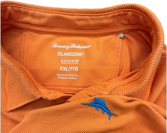 Camisa polo Tommy Bahama Island Zone Supima para hombre, talla 2XL, manga corta, color naranja.