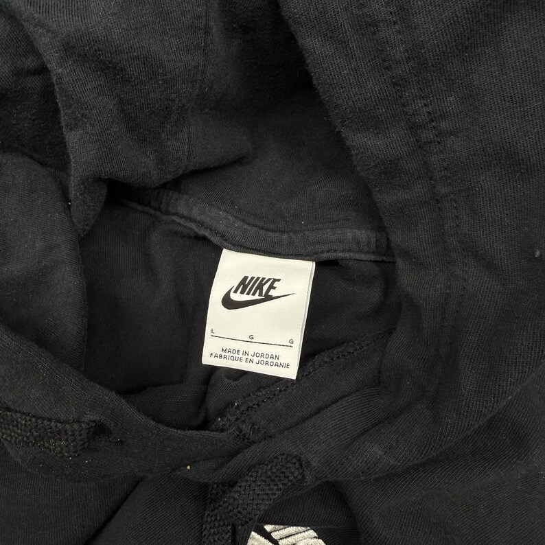 Vintage Nike Black Hoodie Large Y2K lightweigth image 3