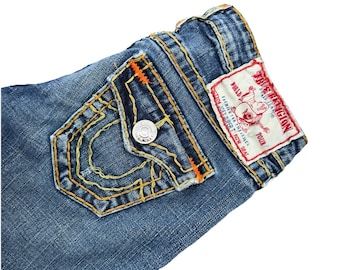 TRUERELIGION JOEY SUPER T USA製　y2k denim Vintage Y2K True Religion Joey Super T Big Stitching Jeans