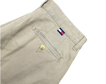 Vintage Tommy Hilfiger Khaki Boys Pants Sz 12 Pleated Beige Pants