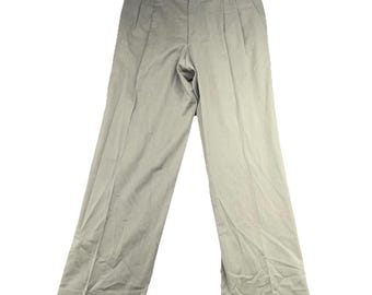 Pantalones de vestir Canali Super 120s 100% lana, color beige, fabricados en Italia. Pantalón de lujo, talla 36x30.