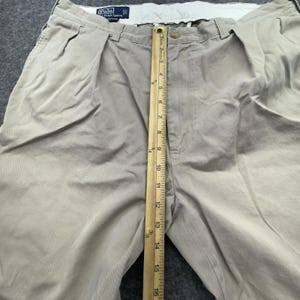 Pantalones vintage Polo Ralph Lauren chinos con doble pliegue Andrew, talla 35 x 32 imagen 7