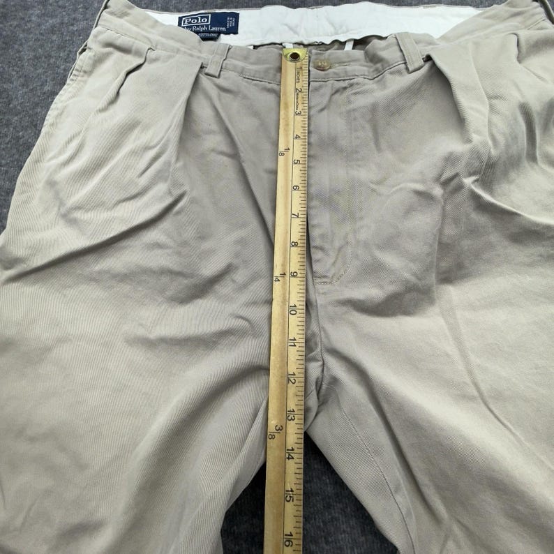 Pantalones vintage Polo Ralph Lauren chinos con doble pliegue Andrew, talla 35 x 32 imagen 7