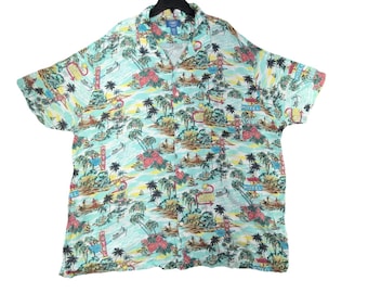 Foundry Short Sleeve Desert Pattern Hawaiian Shirt. Button Up. Mens Size 4XLT.