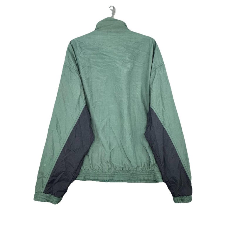 Kurtka wiatrówka FILA męska VTG, zielono-czarna, 2xl, Y2K, nylonowa, z zamkiem błyskawicznym w stylu retro zdjęcie 7