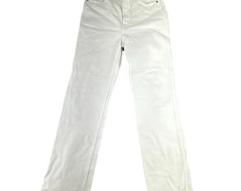 RE DONE Jeans Womens 29 Cream High Rise Straight Button Fly Denim Ecru Cotton