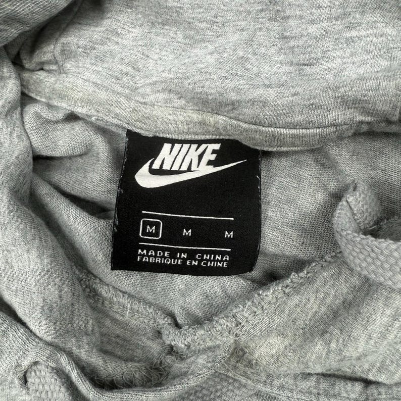 Vintage Nike Grey Hoodie size M Y2K lighweith image 3