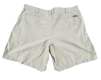 Men's Size 40 Columbia Beige Tan Khaki Shorts 8" Inseam twill