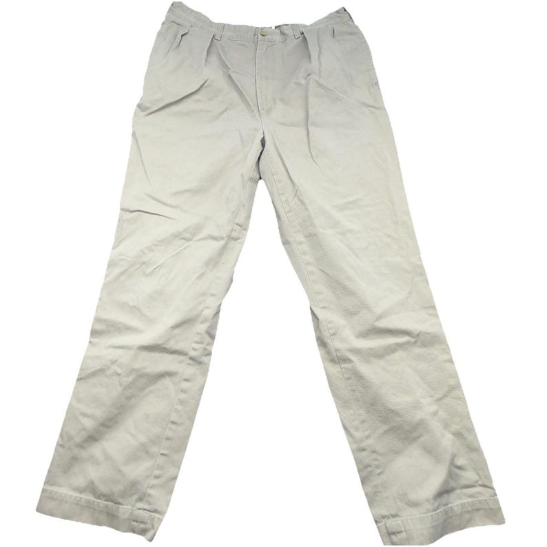 Pantalones vintage Polo Ralph Lauren chinos con doble pliegue Andrew, talla 35 x 32 imagen 3