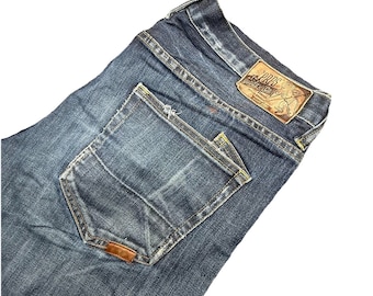 PRPS Jeans Mens Barracuda Button Fly Faded Denim Pants Act 36x30 Distressed