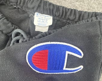 Champion Reverse Weave Sweatpants Men M Black Joggers Big C Logo Fleece