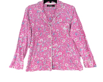 Haut de pyjama Ralph Lauren pour femmes, petit moyen à manches longues et imprimé floral