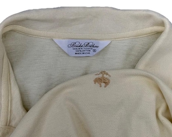 Brooks Brother Golden Fleece Yellow Polo Shirt Long Sleeve USA Logo Size XL