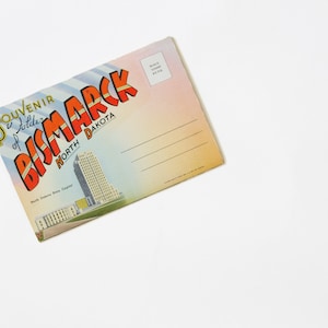 Vintage des années 1940 Bismark Dakota du Nord souvenir voyage carte postale livre-40 s