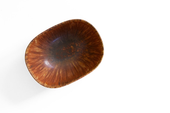 Midcentury Carl Harry Stålhane Ceramic Bowl by Rörstrand Hares Fur Glaze Model SYF Made in Sweden Midcentury Carl Harry Stålhane Ceramic Bowl by Rörstrand Hares Fur Glaze Model SYF Made in Sweden