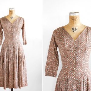1950s Dress - 50s Dress - Fruit Print Party Dress