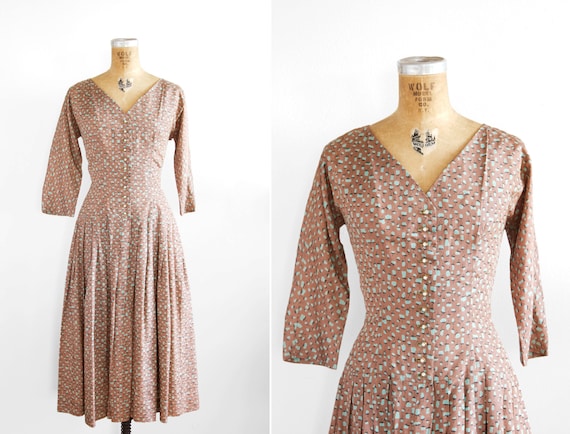 1950s Dress - 50s Dress - Fruit Print Party Dress - image 1