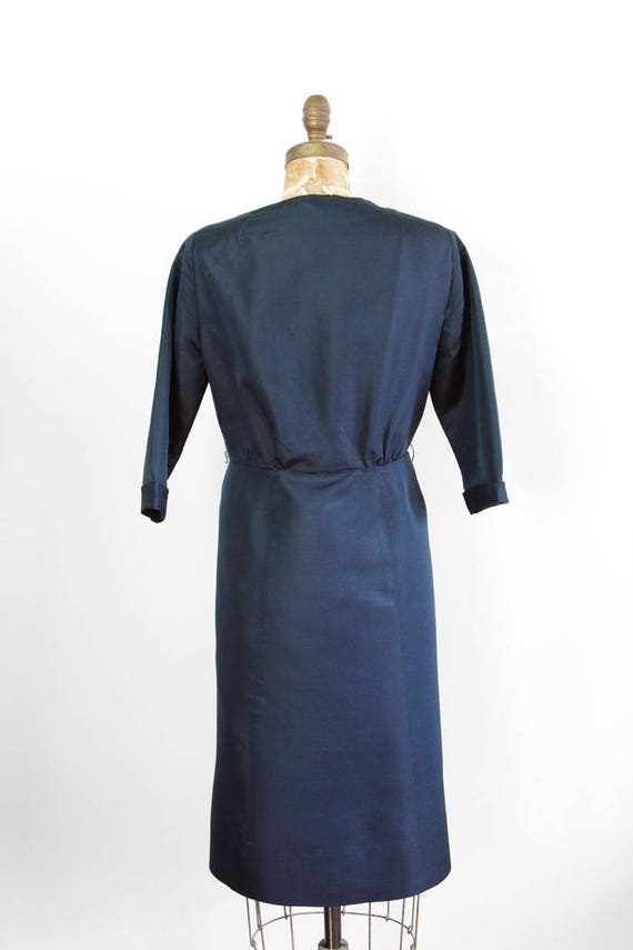 1950s Dress - 50s Dress - Navy Blue Saks Fifth Av… - image 3